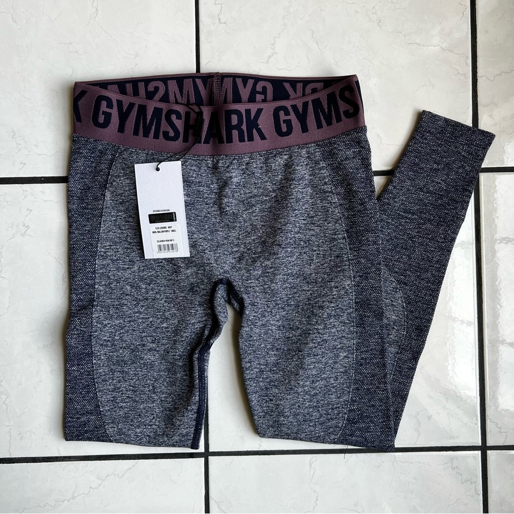 Gymshark Flex Leggings (S) - ‘Navy Marl/Mallow Purple’